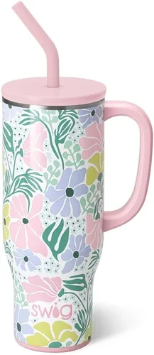 Miniatura 11 de Swig Life - Taza Mega de 40 onzas, Taza de 40 oz con asa y pajita, apta para portavasos, apta para lavavajillas, taza aislante extra grande