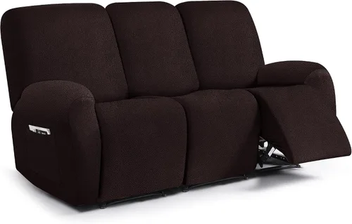 Miniatura 72 de ANARACHON Fundas para sillas reclinables con aspecto de cuero, funda elástica de 4 piezas, funda suave para silla reclinable, protector de muebles