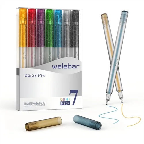 Miniatura 9 de Juego de bolígrafos de gel con purpurina compatible con Cricut Maker 3/Maker 4/Maker/Explore 3/4/5/Air 2/Air, juego de 12 bolígrafos de punta media