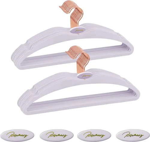 Miniatura 19 de ManGotree Perchas de terciopelo para abrigos, perchas antideslizantes de fieltro para trajes, colgador de ropa ultradelgado que ahorra espacio