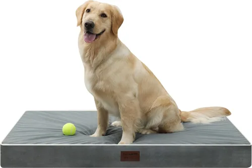 Miniatura 10 de Cama para perro, camas ortopédicas impermeables para perros grandes, medianos y pequeños, almohadilla para jaula de perro con funda extraíble Gris