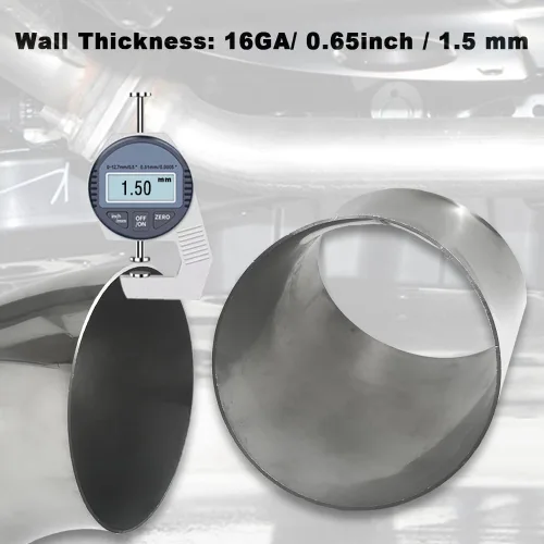 Miniatura 4 de Tubo de codo de escape de 2.5 pulgadas de diámetro exterior de 45 grados (codo doblado de mandril) SS304 de acero inoxidable apto para codo
