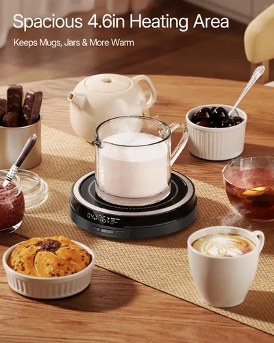 Miniatura 7 de Calentador de tazas de café para escritorio, calentador de tazas de 50W con calentamiento rápido y pantalla inteligente, 4 temperaturas
