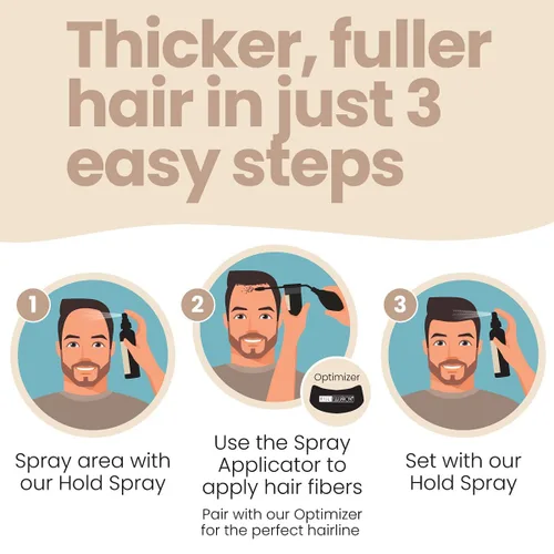 Miniatura 7 de Aerosol de fibras de cabello naturales, no sintético, de Hair Illusion, 38g, Café Oscuro Marrón oscuro