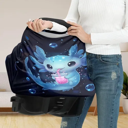 Miniatura 5 de Axolotl Breast Feeding Cover Cat Carseat Covers Baby, Breathable Nursing Covers Breast Feeding Covers for Women, Infant Carseat Canopy Black
