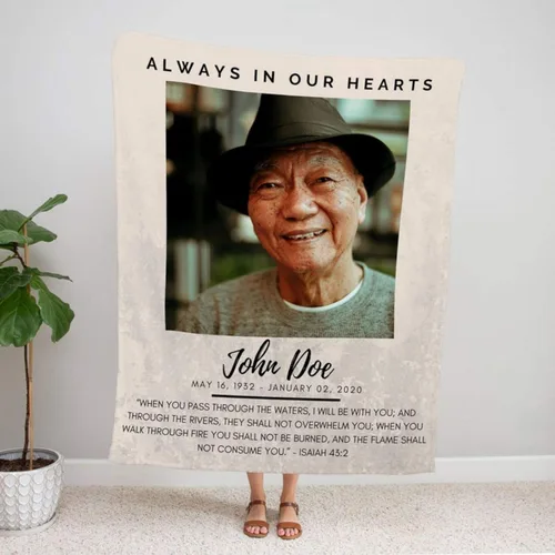 Miniatura 4 de Manta personalizada con foto de condolencias en memoria de un ser querido, regalo de recuerdo para la abuela perdida, manta conmemorativa Manta