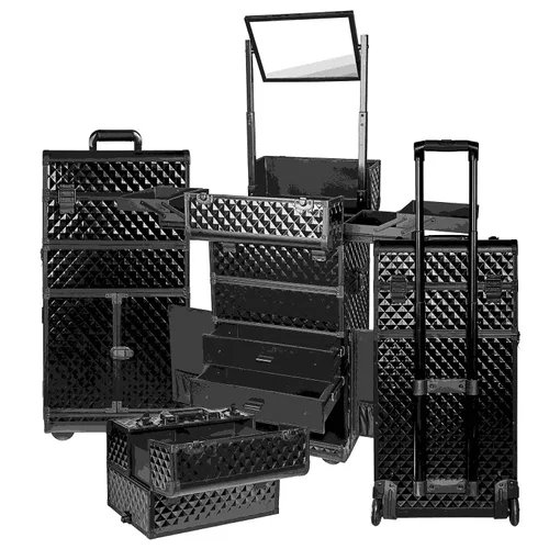 Miniatura 3 de Shany Rebel Series Pro Artistas de maquillaje Rolling tren y Trolley Case