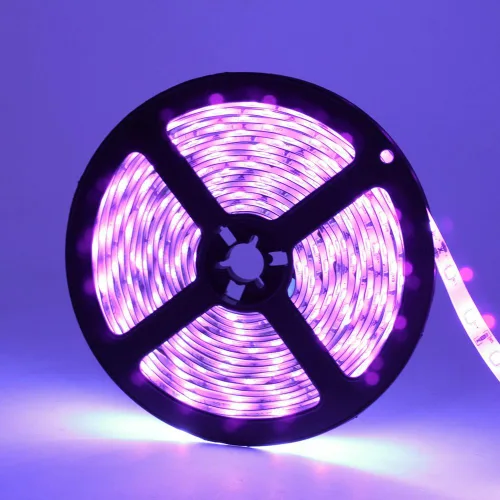 Miniatura 2 de Tira LED de luz negra UV de 24 vatios, 16.4FT/5M 3528 300LEDs 395nm-405nm, luz negra, no impermeable, pesca nocturna, fiesta implícitamente con Sin