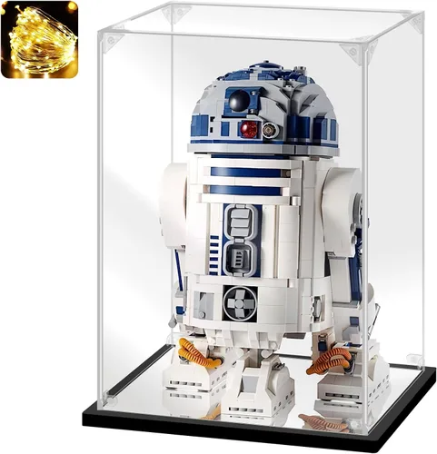 Miniatura 21 de Vitrina acrílica para coleccionables, caja de exhibición para ensamblar para Lego 75300 75304 75349, modelo de casco, caja acrílica transparente