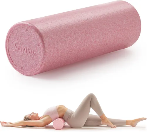 Sunny Health & Fitness Rodillo de espuma de alta densidad de 12" a 36", para estiramiento y recuperación muscular - Negro, azul, rosa Rosado