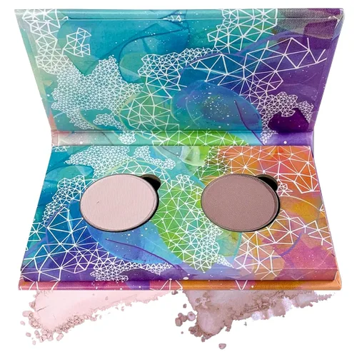 Miniatura 7 de Honeybee Gardens Mini Skinny Duo sombra de ojos compacta en Canterbury y Cameo, duradero, recargable y personalizable, vegano, sartenes de 1.024 in