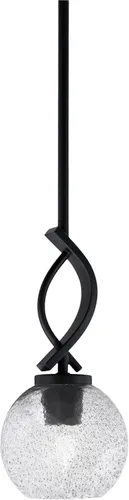 Miniatura 118 de Toltec Lighting Cavella Stem Colgado Mini colgante, acabado grafito, vidrio de muselina blanca de 4 pulgadas