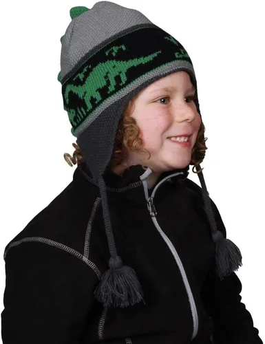 Miniatura 2 de Turtle Fur Gorro con orejeras de dinosaurio con forro polar Dr. Dino para niños
