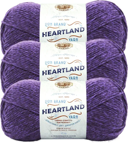 Miniatura 58 de Lion Brand Yarn Heartland Yarn - Hilo multicolor para tejer, tejer y tejer, paquete de 3, color congaree
