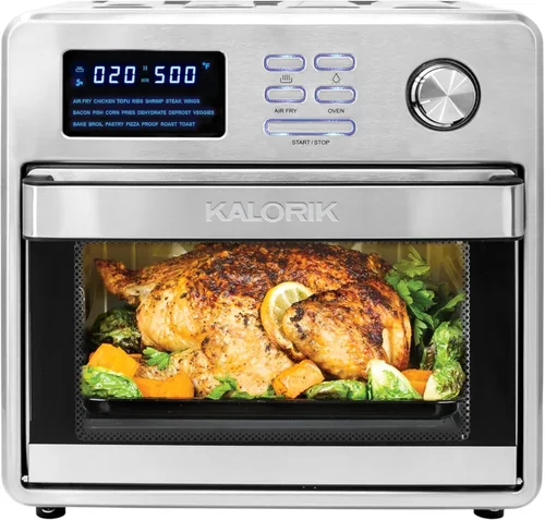 Kalorik MAXX® AFO 47797 SS 16 cuartos de galón, tostadora 9 en 1, tostadora, tostadora, hornear, asador, parrilla, deshidratador, 21 presets