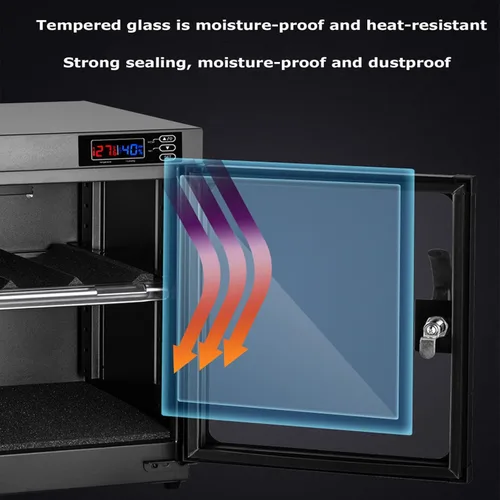 Miniatura 2 de INTBUYING Gabinete seco de cámara 30L Gabinete seco electrónico para almacenamiento de lentes de cámara con cerradura 2 capas inteligente