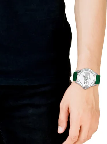 Miniatura 4 de Lacoste Reloj de cuarzo de acero inoxidable para hombre con correa de silicona, verde, 20 (modelo 2011157), Verde, Hombres