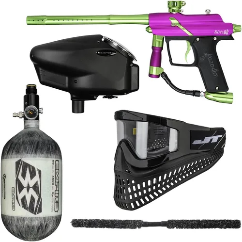 Miniatura 4 de Action Village Azodin Blitz - Kit de 4 pistolas de paintball Azul polvo/naranja pulido