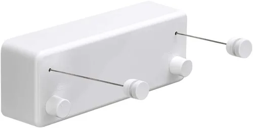 BESy Funda retráctil ABS + secadora de aluminio con cuerda doble de acero inoxidable ajustable, estilo hotel, resistente, método de montaje en