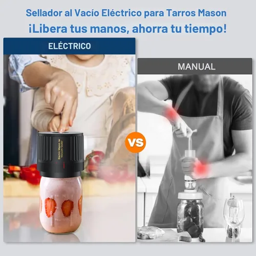 Miniatura 2 de LOVE MOMENT Kit de sellador al vacío eléctrico para tarros Mason de boca ancha y boca regular Negro