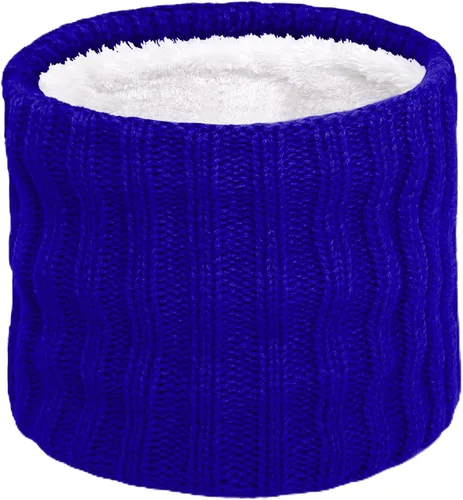 Miniatura 22 de Wandx Polaina de forro polar para niños y niñas, para invierno, para clima frío, cubierta facial de punto de rayas anchas para niños y niñas