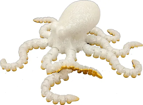 Miniatura 10 de Pulpo impreso en 3D – Personalizable, hecho a pedido Modelo animal articulado (pequeño, morado con tentáculos verde lima)