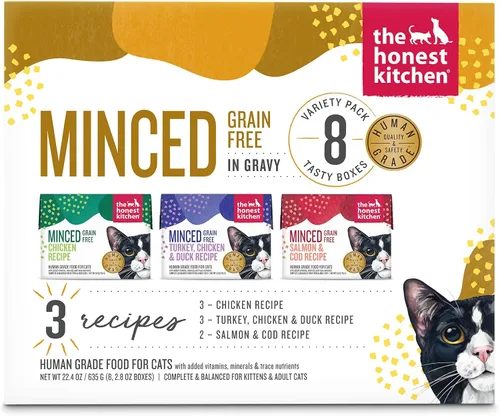 Miniatura 10 de The Honest Kitchen Human Grade - Alimento húmedo picado para gatos con caldo de pollo en hueso, 5.5 onzas (paquete de 12)