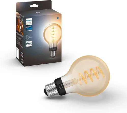 Philips Hue Bombilla LED inteligente de filamento G25 de 60 W - White Ambiance luz blanca cálida a fría - paquete de 1 - 550LM - E26 - interior -