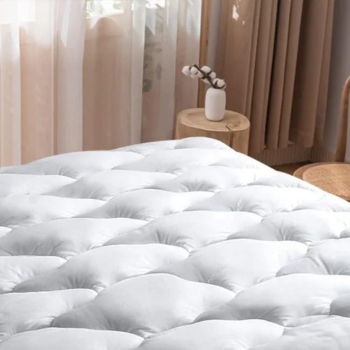 Miniatura 14 de WhatsBedding - Protector de colchón tamaño Individual a prueba de agua de algodón con relleno alternativo y acolchado