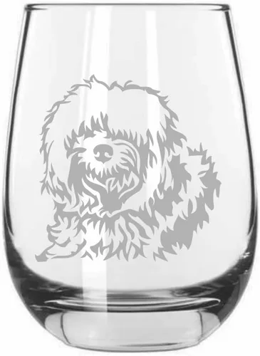 Miniatura 304 de Sakhalin Husky Dog - Copa de vino grabada personalizada de 15.25 onzas sin tallo