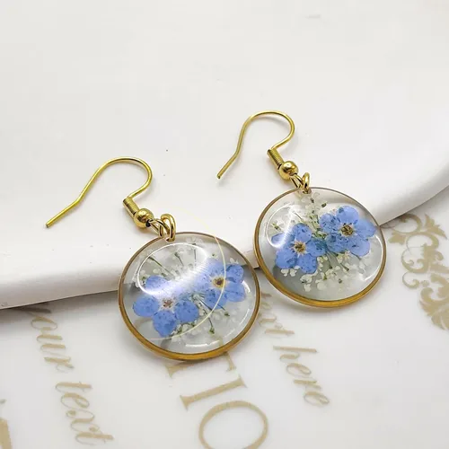 Miniatura 16 de Pendientes de flores prensadas hechos a mano para mujer