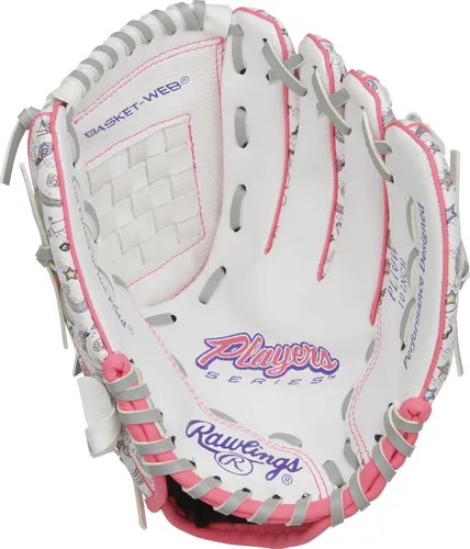 Miniatura 3 de Rawlings Serie Players T-Ball y guante de béisbol para jóvenes Tamaños 9 a 11.5 pulgadas Múltiples estilos Unicornio - Blanco