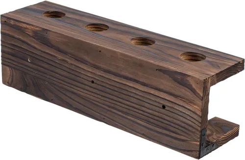 Miniatura 7 de MyGift Soporte de madera para bate de béisbol y estante de exhibición de bolas, estantes flotantes de recuerdos deportivos montados en la pared