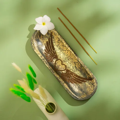 Miniatura 9 de raajsee Soporte para quemador de incienso tallado a mano, atrapa cenizas, soporte para varillas de incienso, meditación y yoga, gran regalo