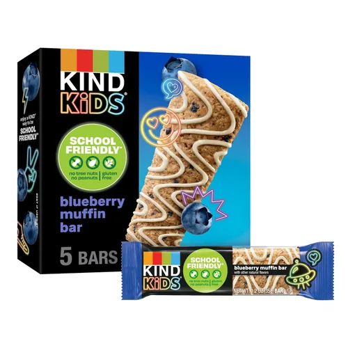 Miniatura 15 de KIND Barras de granola para niños, magdalenas de arándanos, sin gluten, bajas en sodio, bocadillos sin maní y nueces de árbol, 0.18 onzas