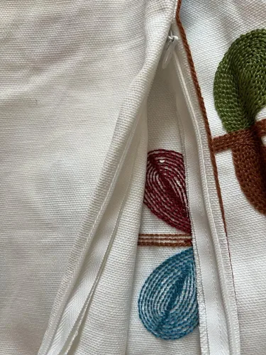 Miniatura 3 de Judy Dre am Funda de cojín 100% algodón, cuadrada, bohemia, bordada, para sofá, cama, sala de estar, funda de almohada bohemia bordada de 18 x 18
