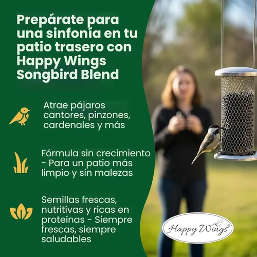 Miniatura 4 de Happy Wings Semillas de Girasol de Aceite Negro – Alimento para Aves Silvestres de 5 libras para Cardenales, Pinzones y Carboneros – Alimento