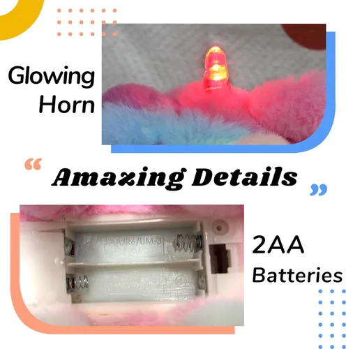 Miniatura 4 de Hopearl - Juguete de peluche electrónico interactivo de unicornio con sonidos y movimientos, camina y tiene un cuerno luminoso; regalo para niños