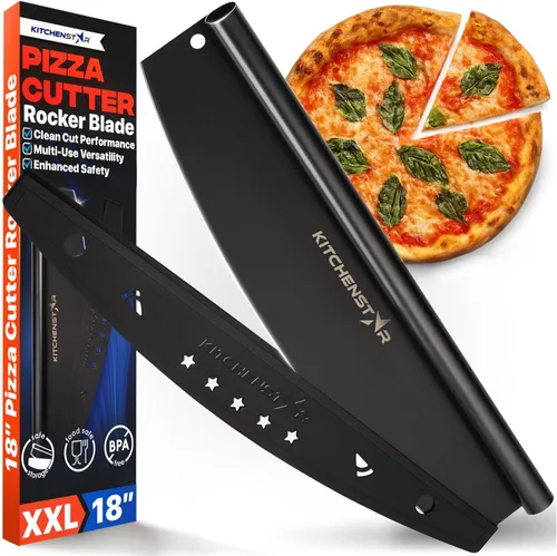 Miniatura 13 de Cortador de Pizza KitchenStar - Cuchillo de corte de acero inoxidable 304 con hoja súper afilada, mecanismo de eje anti-vacilación, mango ergonómico