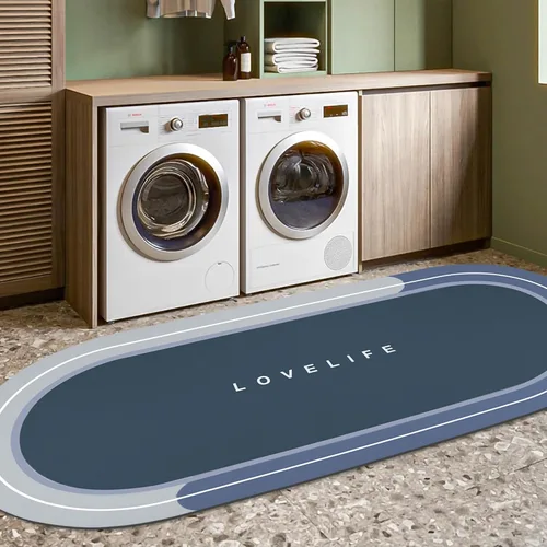 Miniatura 30 de Tapetes de baño de goma de secado rápido, antideslizantes, súper absorbentes, de secado instantáneo, alfombra de baño frente al fregadero de la Beige