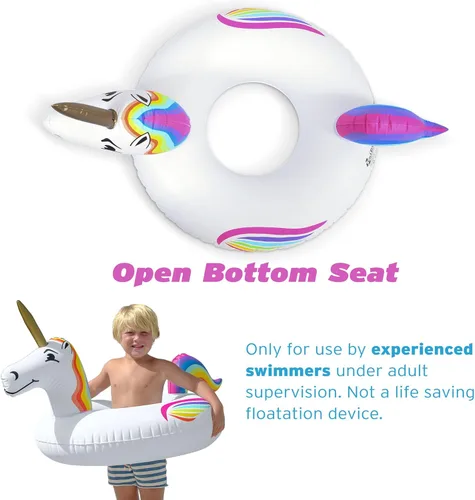 Miniatura 3 de GoFloats Flotador de piscina de unicornio para fiesta, balsas inflables, adultos y niños
