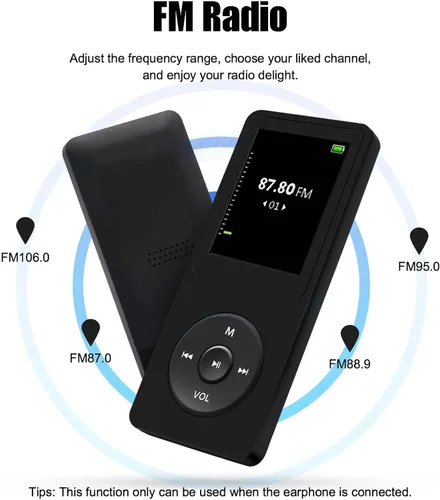 Miniatura 4 de Reproductor de MP3 de 64 GB con altavoz, auriculares, reproductor de música portátil para niños, soporte para grabación de voz, imagen, video, libro
