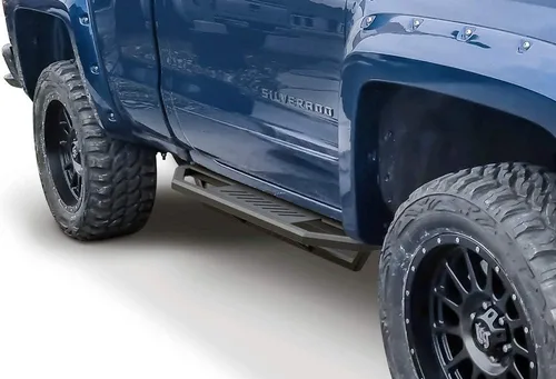 Miniatura 4 de APS Estribos de acero inoxidable con armadura lateral de 6.5 pulgadas compatibles con Chevy Silverado GMC Sierra 2007-2018 Regular Cab y 2500 3500