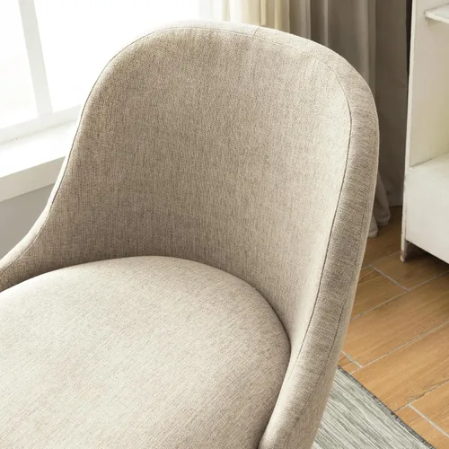 Miniatura 7 de Leick Home 10133PW/OL Taburete de bar con base de metal, juego de 2, para encimeras de cocina elevadas, mesas altas y bares, asiento moderno de lino