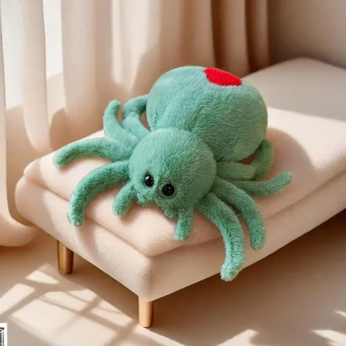 Miniatura 8 de Peluche de araña de Halloween, juguete de peluche de araña, lindo peluche de arañas, juguete de arañas saltadoras abrazable de 9.8 pulgadas, Blanco