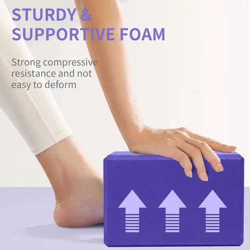 Miniatura 4 de 1 Pack Large Yoga Block 9x6x4 Inches, Sturdy Yoga Foam Blocks, High Density & Non Slip Surface for Yoga, Pilates & Stretching, Fitness Accessories