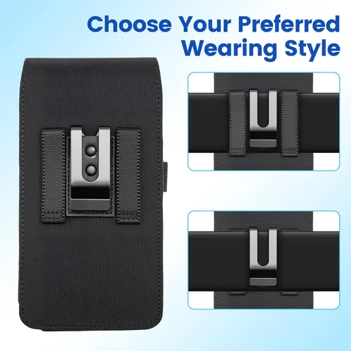Miniatura 5 de Mopaclle Funda de nailon para teléfono celular para cinturón, compatible con iPhone 17 Pro Max/Air, iPhone 16 Pro Max, 15 Pro Max, Galaxy S25 Plus