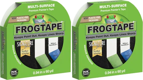 Miniatura 13 de FrogTape Cinta de pintor multisuperficie con bloque de pintura, 1 pulgada de ancho (0.94 pulgadas x 60 yardas), adherencia media de adherencia