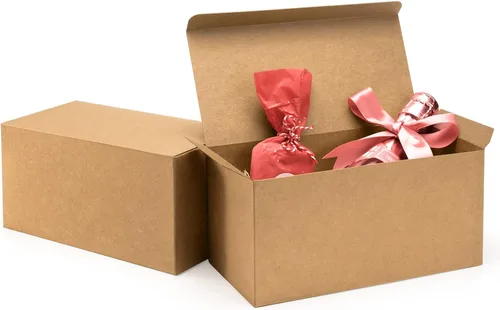 ValBox Cajas de regalo de 9 x 4.5 x 4.5 pulgadas, paquete de 12 cajas de papel reciclado marrón de papel kraft para fiestas, bodas, Acción de