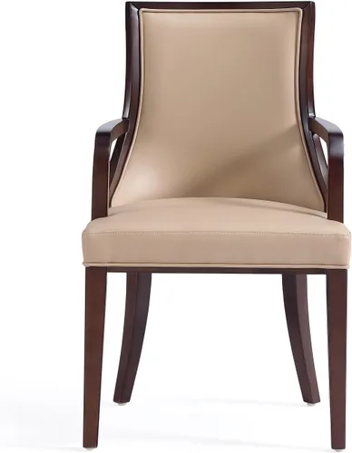 Miniatura 4 de Manhattan Comfort Grand - Sillas de comedor de piel sintética con brazos, asiento acolchado con respaldo de ala, costuras rectangulares finas